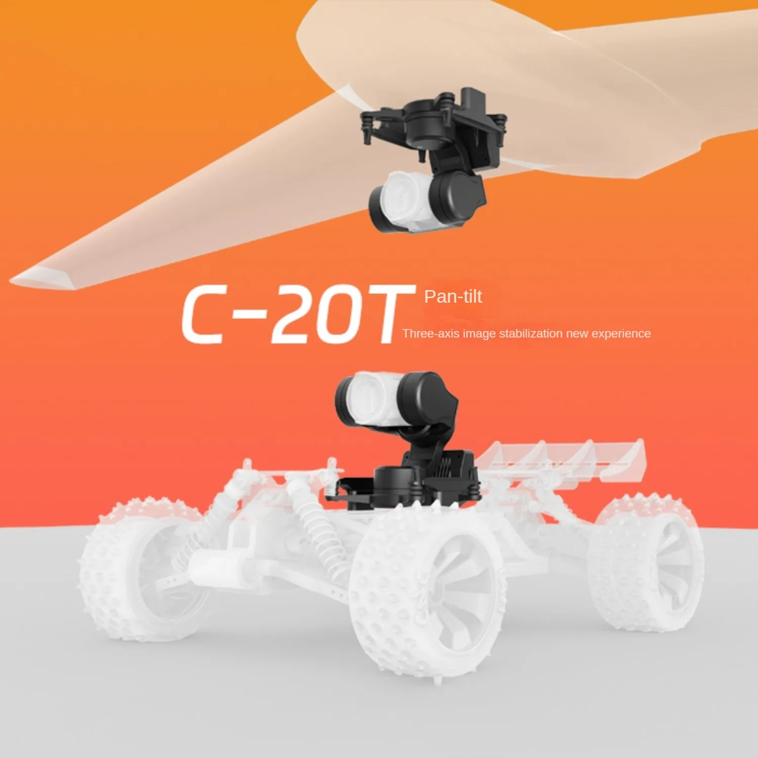 NCZOBOE  C-20T 3-Axis O4 FPV Gimbal Headtracker Module O4/O4 Pro PTZ Head Tracking For DJI O4/O4 Pro RC FPV Car Fixed Wing Drone