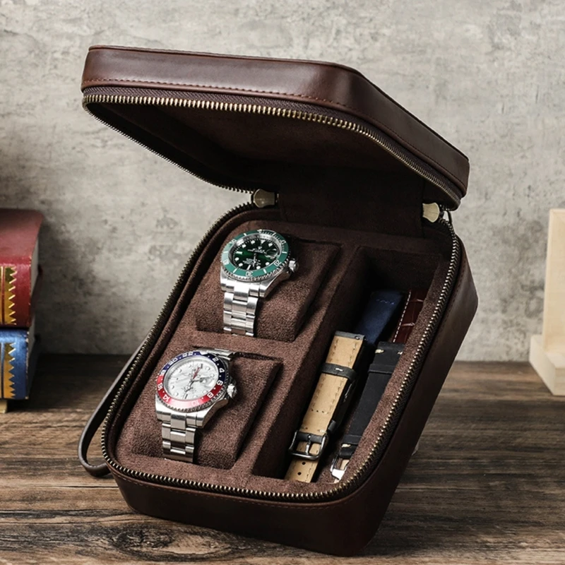 

Sturdy Leather Watch and Eyeglass Storage Solution with Waterproof Protective