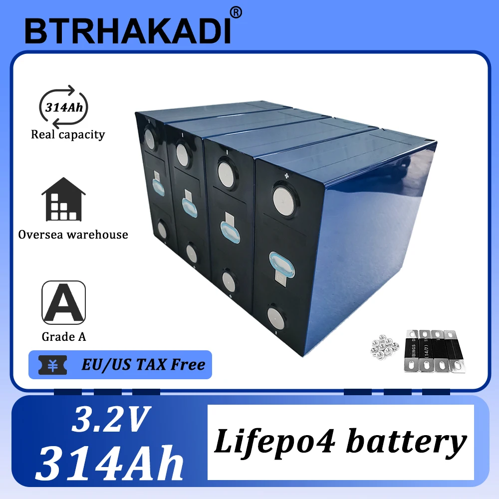 CALB 3.2V 314Ah Lifepo4 Original A grade Rechargeable Lithium Batteries 4-16PCS For DIY Solar Energy Storage Boat RV 9000+ Times