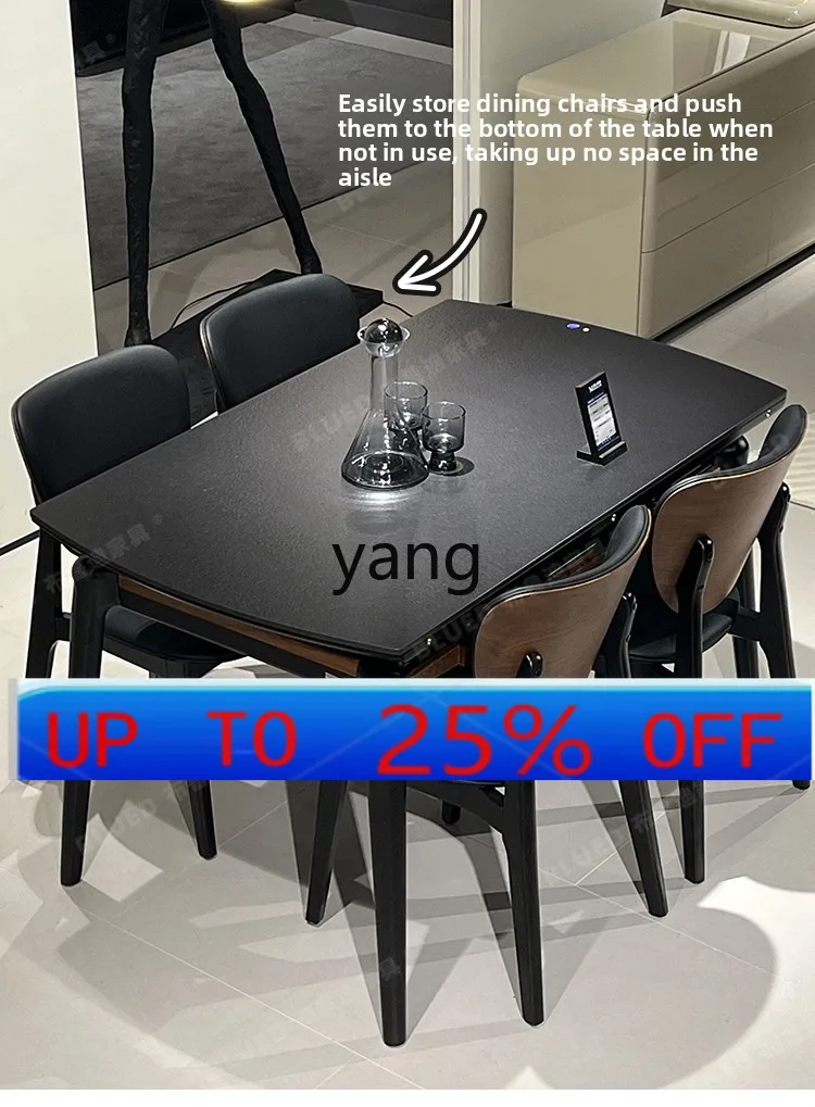 

CX foldable dining table household small apartment retractable rectangular eating solid wood table