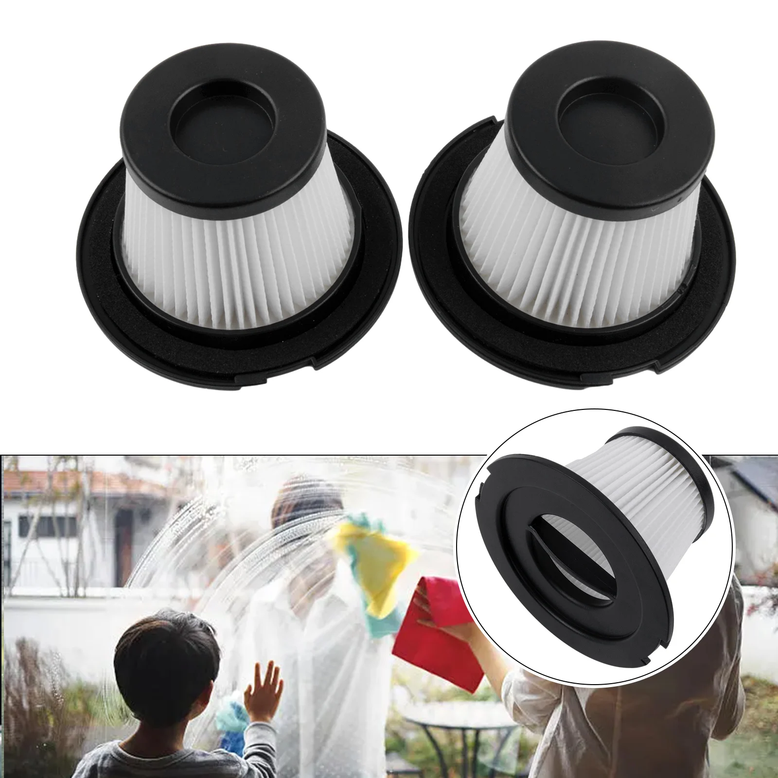 

2pcs Filters Fit For Greenote ‎GF50 Cordless Vacuum Cleaner Spare Parts Household Cleaning Replacement Accessories