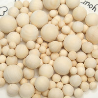 1-500Pcs Wood Balls Natural Unfinished Wooden Beads No Hole Round Wood Loose Beads Bulk for Craft 6/8/10/12/15/18/20/30/40/50mm