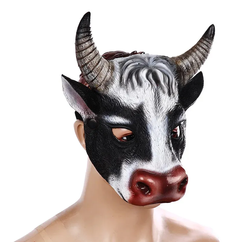 Halloween 3D realistic Cow head foam Masquerade Carnival Party Props Cosplay Animal sheep Maskr,7;k'2.s;9,