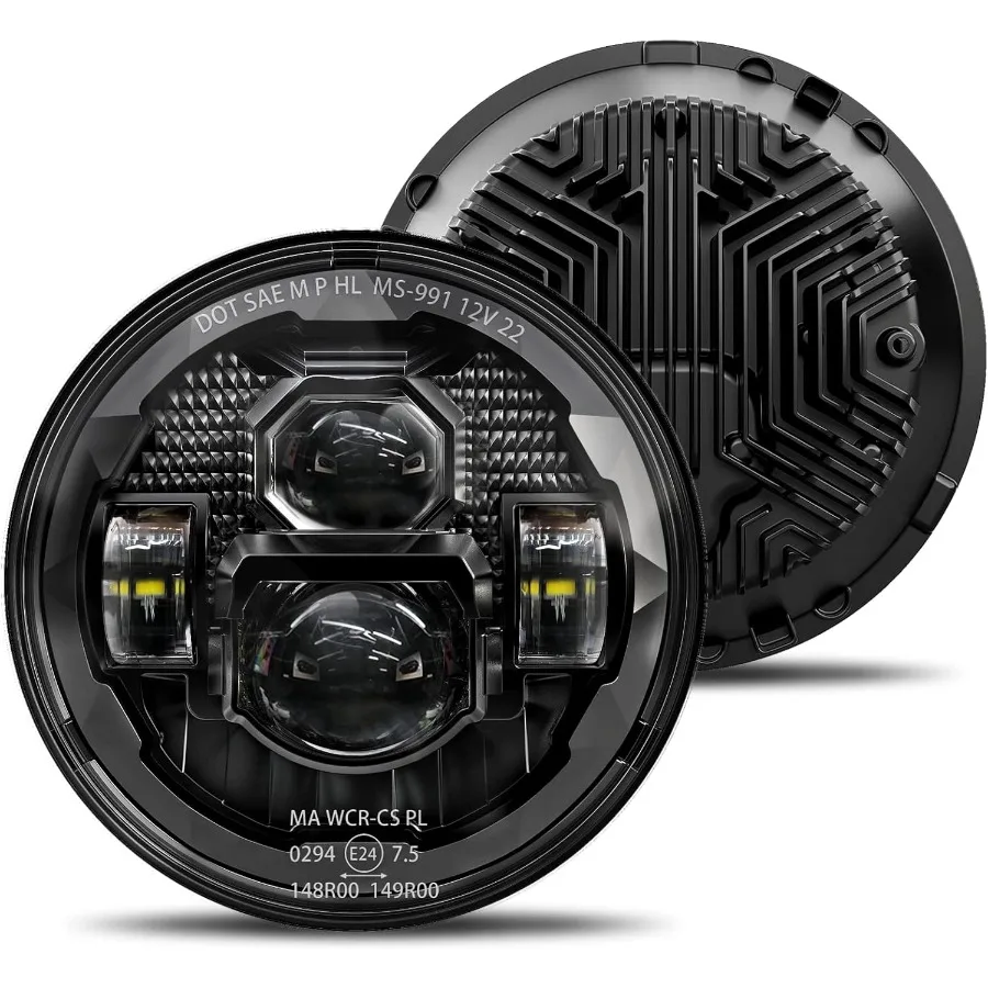 

Pair New 1000 Bright Antiglare 7 Inch LED Headlights Round for Offroad Vehicles and Trucks Compatible with Jeep Wrangler JK JKU