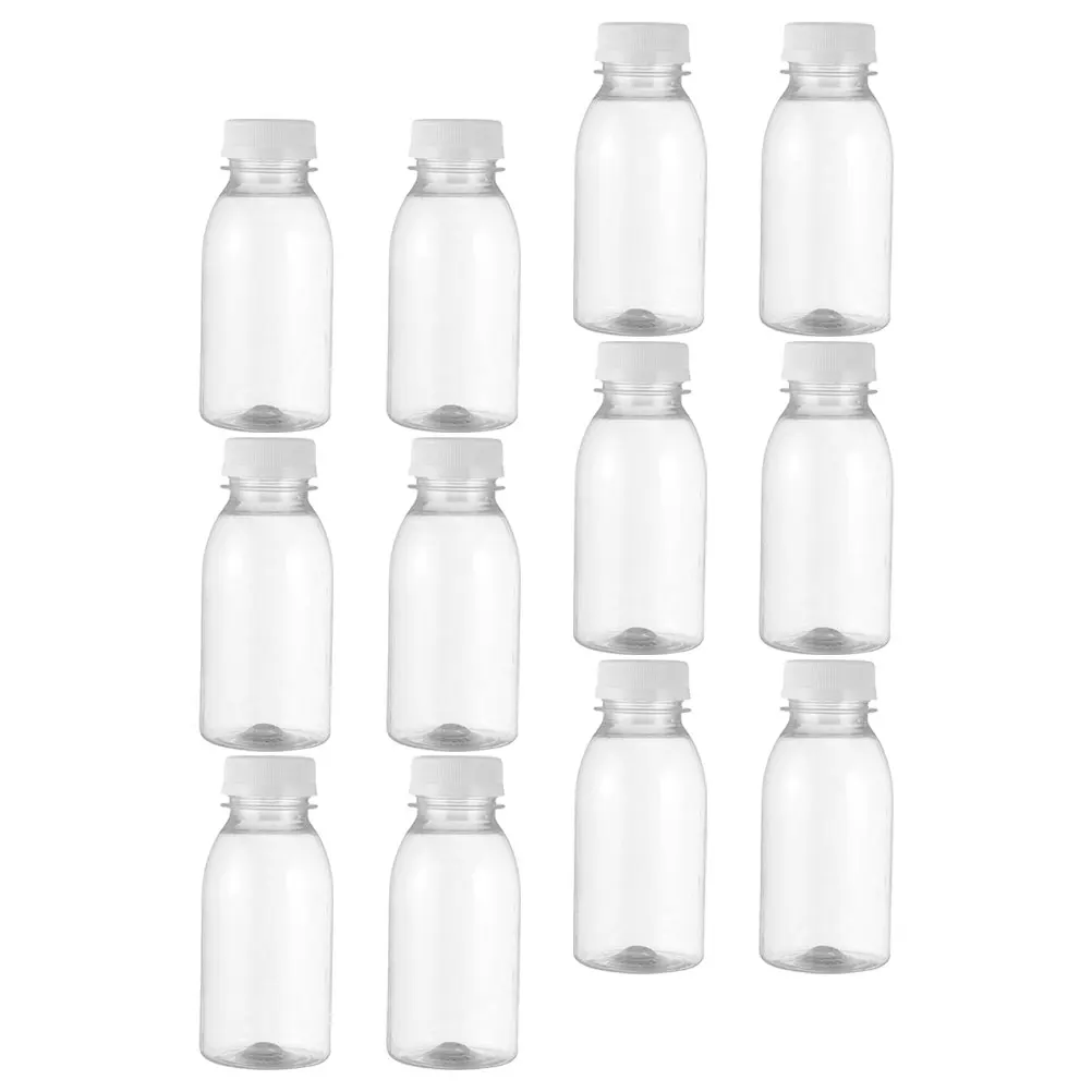 

12pcs 100ml Bottles Transparent Plastic Juice Containers Empty Plastic Bottles for Kids School Lunch Travel Cold Storage
