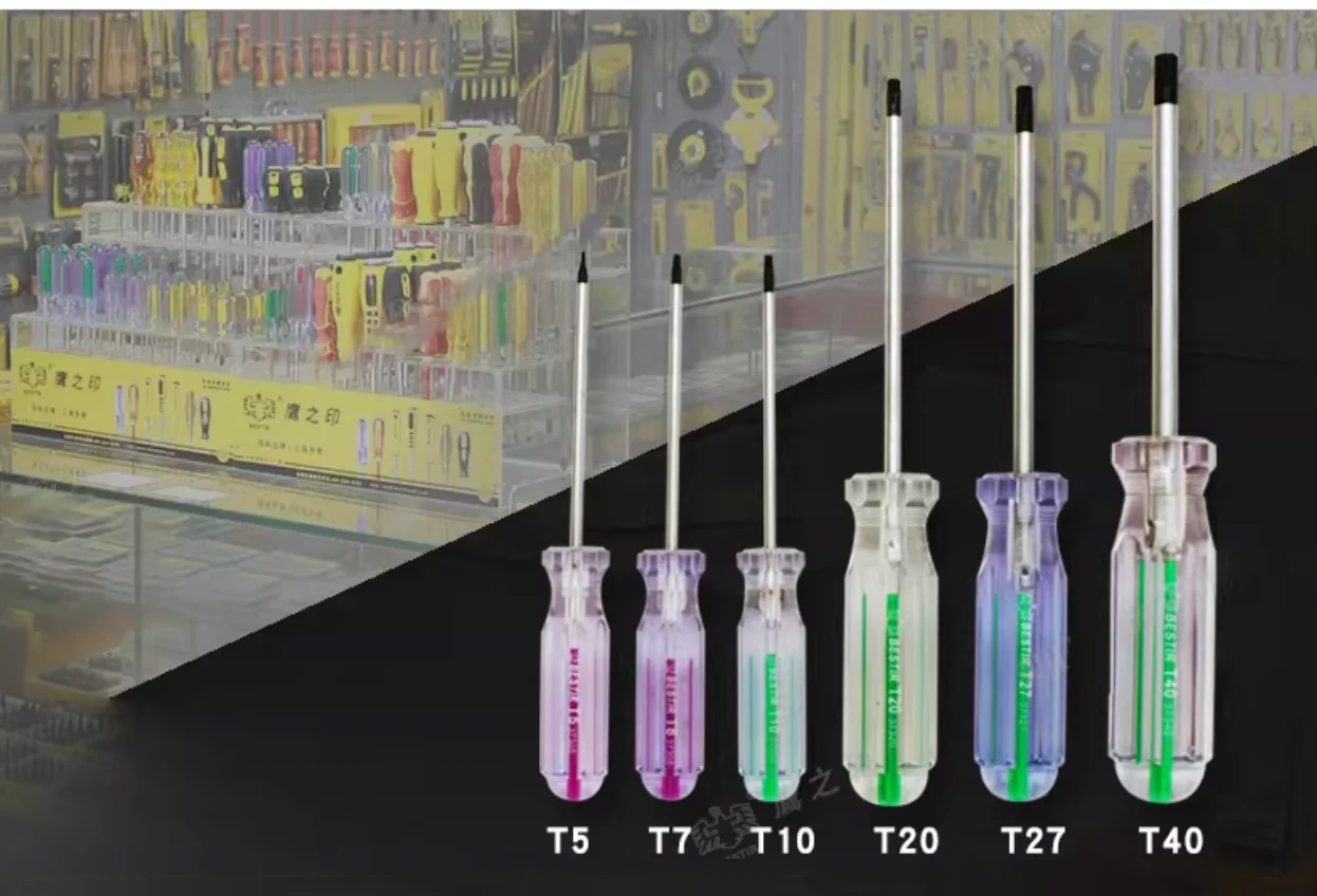 BESTIR Werkzeug transparenter Torx-Steckschlüsselschraubendreher T5 T6 T7 T8 T9 T10 T15 T20 T25 T27 T30 T40 Chrom-Vanadium-Stahl Nr. 37305 – Detail 4