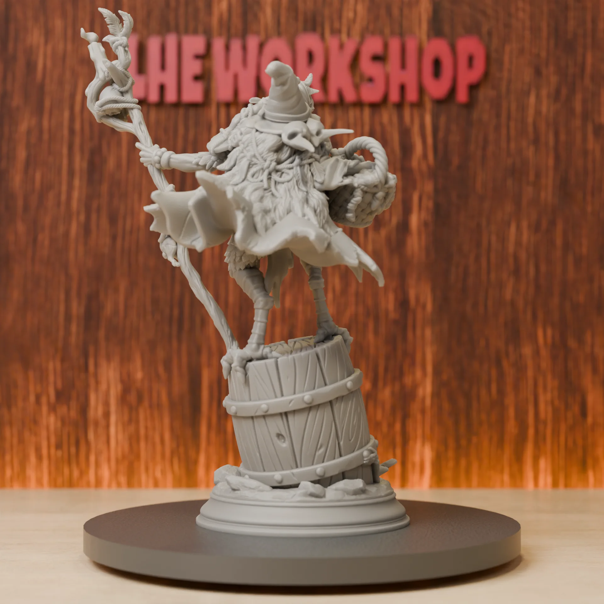 Baba Yaga - Ancient Witch Miniatures | 28mm-75mm | Resin 3D Printed DND Pathfinder Mini | Unpainted Grey
