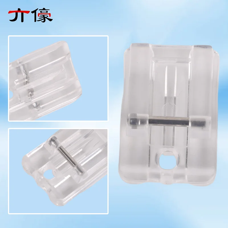 Calcador de plástico com zíper invisível, para cantor brother juki janome, haste baixa doméstica, acessórios para máquina de costura