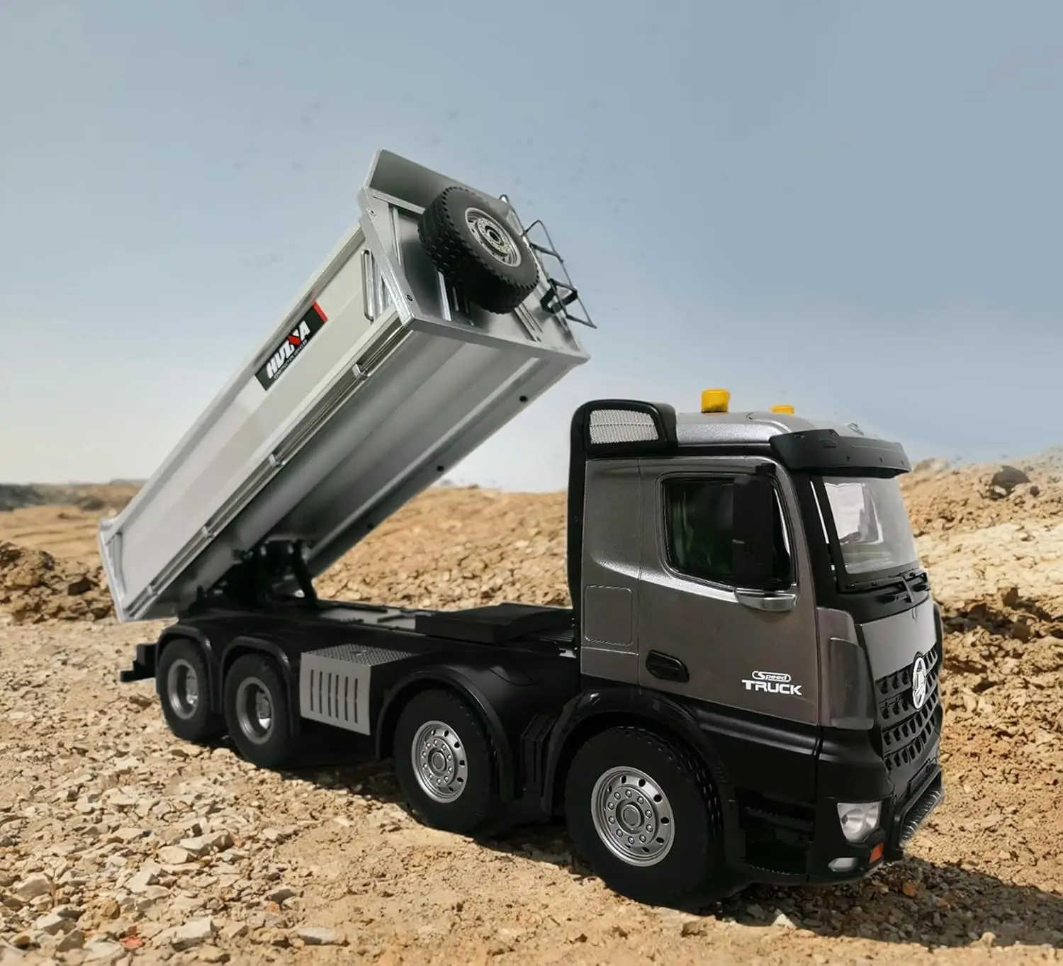 Large Adult Remote Control Truck Model 21 inch Long Body 8-Wheel 13 Channel Multifunctional Remote Control Dump Truck can Carry
