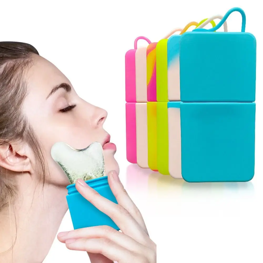 

Gua Sha Silicone Ice Face Roller Cold Therapy Lifting Contour Ice Cube Mold Beauty Brighten Cooling Face Contour Globes Body
