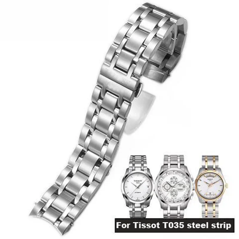 High end watch chain for Tissot 1853 Couturier T035  steel belt T035627 male and female original watch chain accessories 22mm