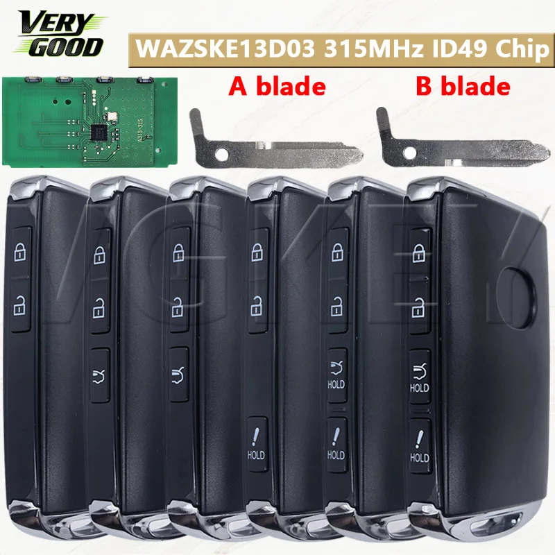 

VG WAZSKE13D03 315MHz ID49 Chip Car Remote Key For Mazda 3 6 MX-5 MIATA CX-9 CX-3 CX-4 CX-5 CX-3 CX50 CX90 Axela 2019+