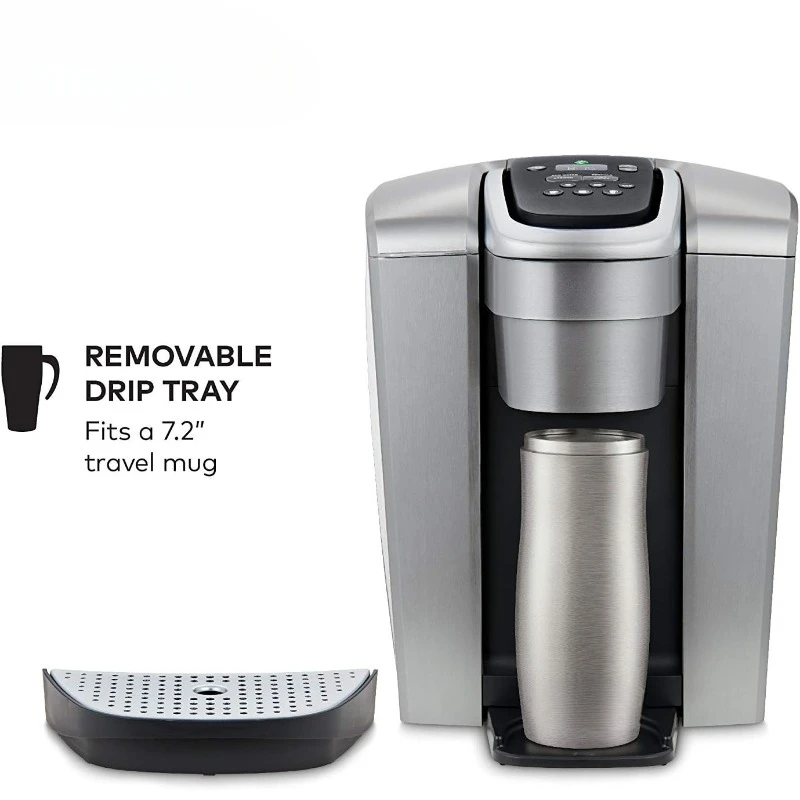 Single Serve Pod Brewer With Iced Coffee Capability Brushed Silver Plus Extra Filter 75oz