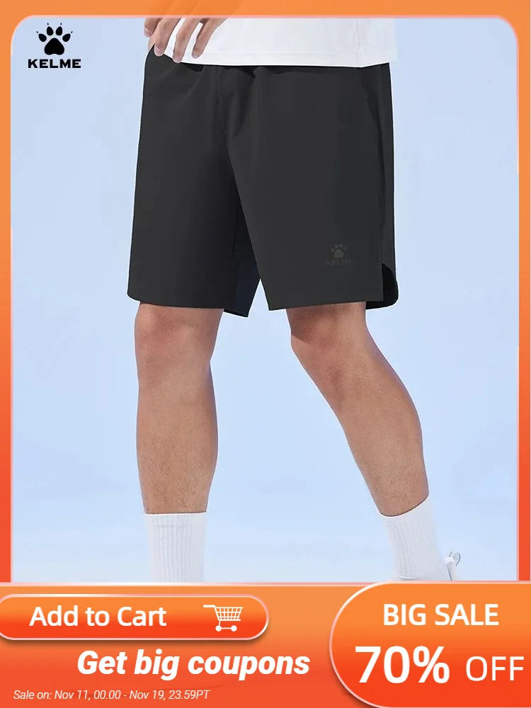 Kelme กางเกงขาสั้นผู้ชายสำหรับใส่ออกกำลังกาย, กางเกงห้าส่วนแห้งเร็วสำหรับใส่ในฤดูร้อน