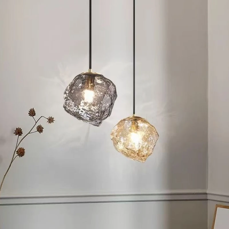 

Минималистичный подвесной светильник со льдом, скандинавское искусство, люстра для ресторана, креативный проволочный подвесной светильник, современный прихожая, бар, прикроватное освещение