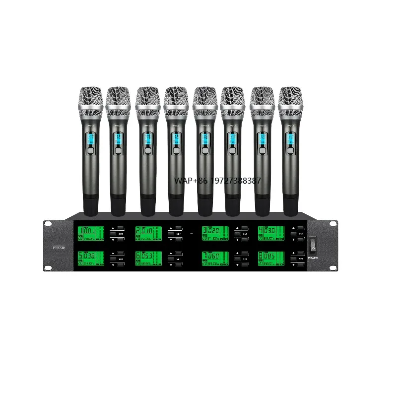 

T 8 Channel UHF Wireless Handheld Microphone High End Professional 8 Handheld Microfone OEM Dynamic Wireless Microphone for Sing