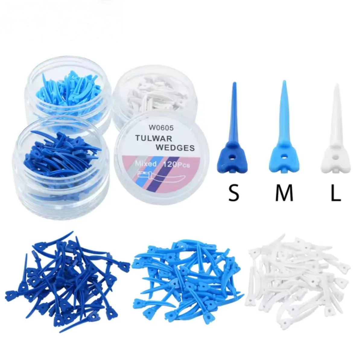 

40Pcs/Box Teeth Wedge Dental Interdental Space Wedges Dental Wedges with Hole Dental Tulwar Wedges Plastic Apical Space Wedge