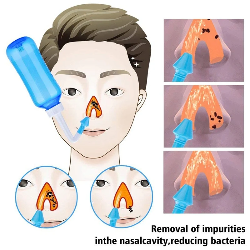 500Ml-detergente per naso per lavaggio naso, rondella nasale (flacone da 500Ml)
