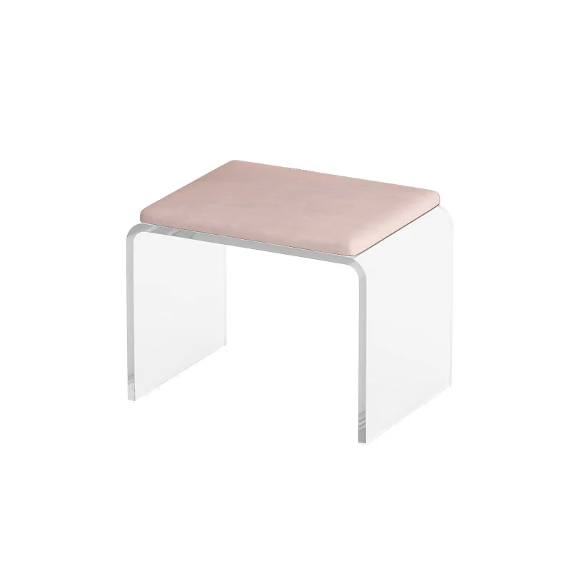 2025 Clear Acrylic Ottoman - Entryway Shoe Stool, Multifunctional Living Room Bench & Coffee Table, Minimalist Decor