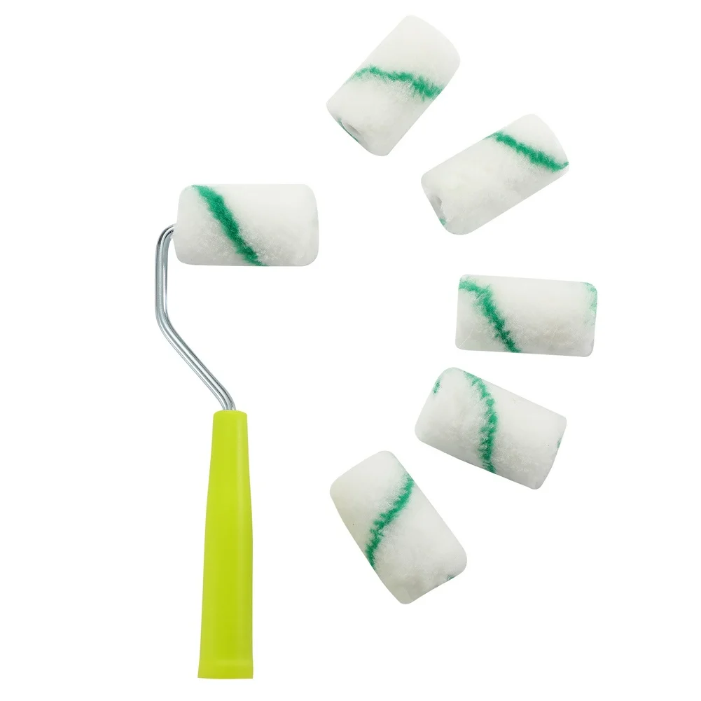 2 inch green stripe polyester painting set 8 pcs with 6 roller sleeves 2 trays FOR A3 steel for interior walls