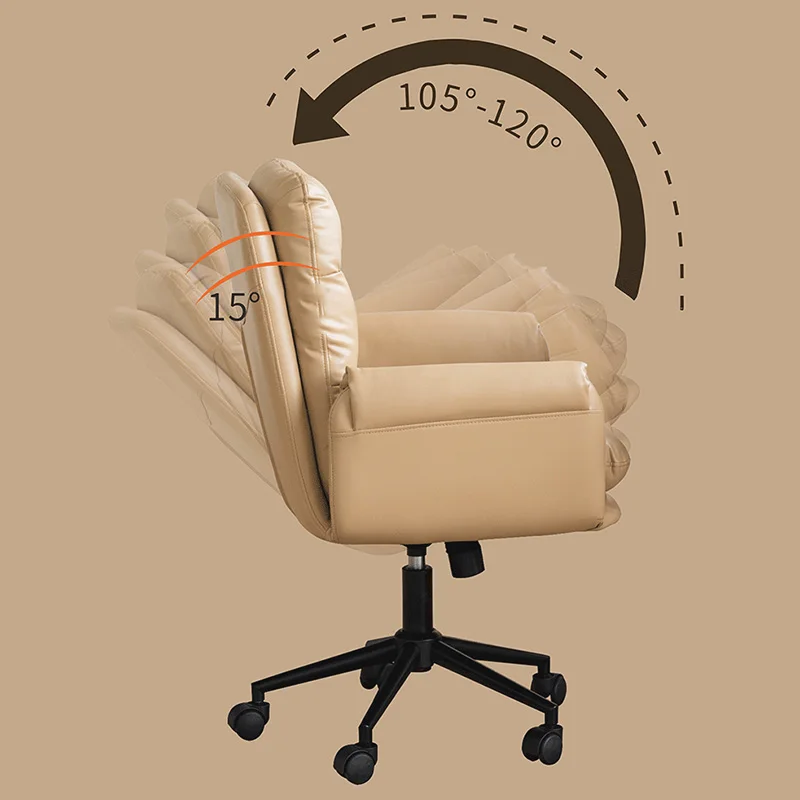 Chaise de bureau réglable en cuir avec dossier souple chaise de bureau pivotante inclinable confortable chaise d'ordinateur de joueur à bascule ergonomique à la maison