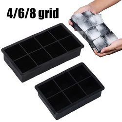 4/8 Grid Cube Silicone Chocolate Mould Tray Mold 3D Form Whiskey Hockey DIY Ice Maker Tools