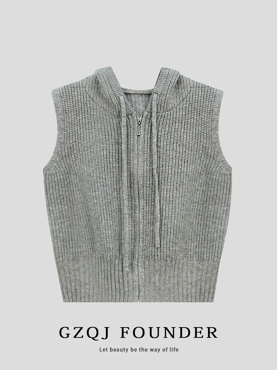 

GZQJ Premium Layered Hatl Svel Woolen Knitted Vest Women's Sle 2024 New Spring Autumn Commute Faion Guide