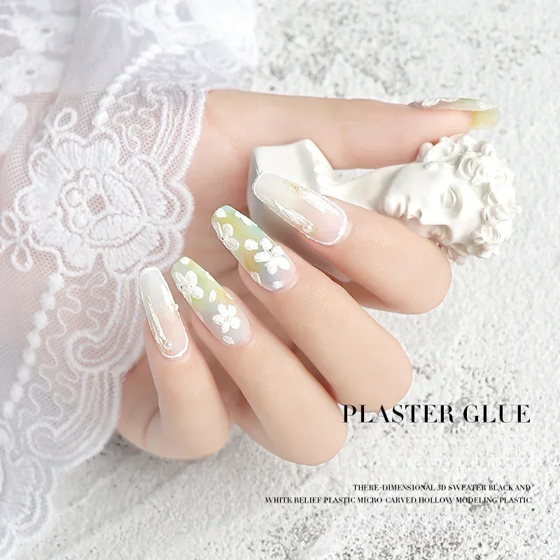 6pcs 8g Drawing Gel Nail Art Plaster Effect 3D Sand Texture No need Top Coat Gel Polish UV Nail Polish Lacquer Varnish