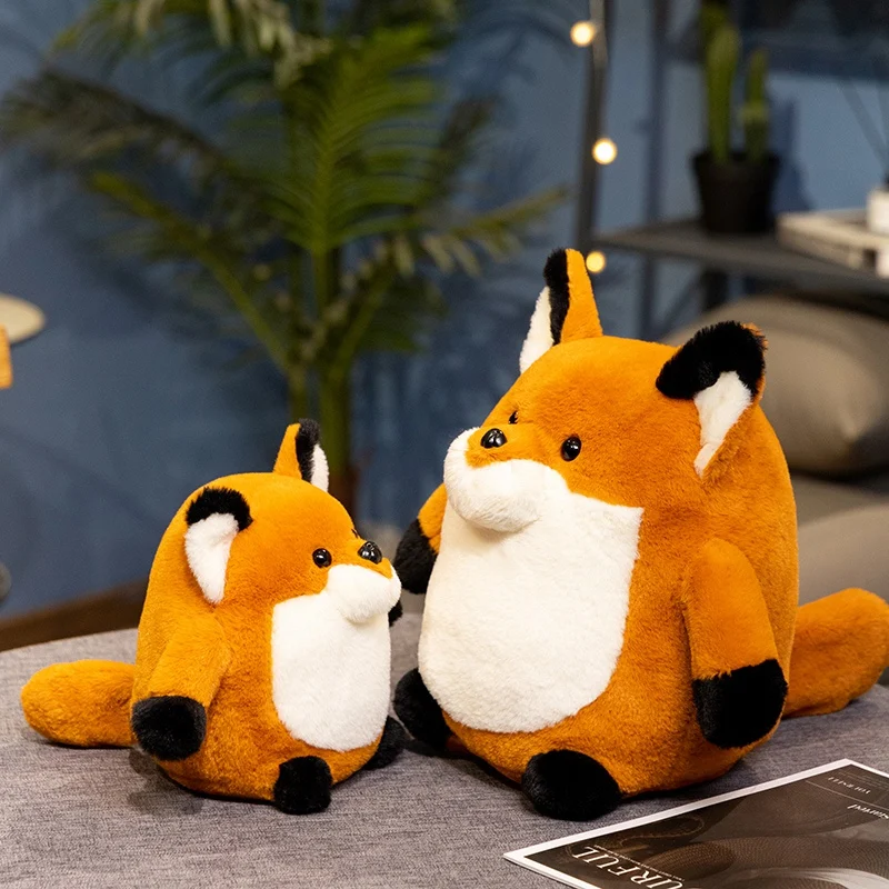27/38cm Plump Fox Plush Toys Lovely Cartoon Animals Soft Stuffed Dolls Homdecor Sleeping Plush Pillows Christmas Gift Toys