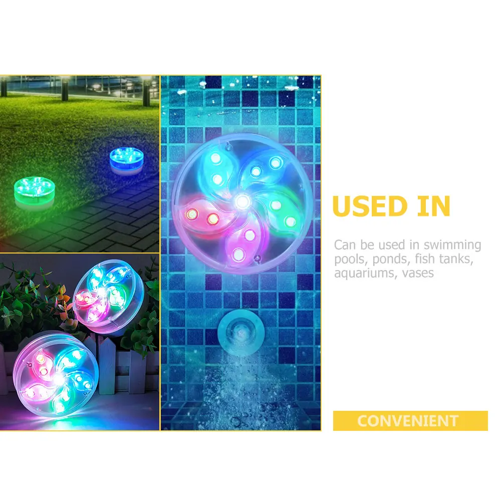 

Diving Light Submersible LED Lamp Fish Tank Decorations Swimming Pool Lights Button Waterproof