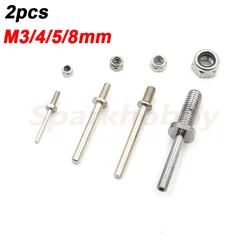 2pcs D2/D4/D5 Landing Gear Wheel Shaft M3/M5/M8 Steel Axle with Nuts Assembly Kit For RC Airplane Model DIY Parts