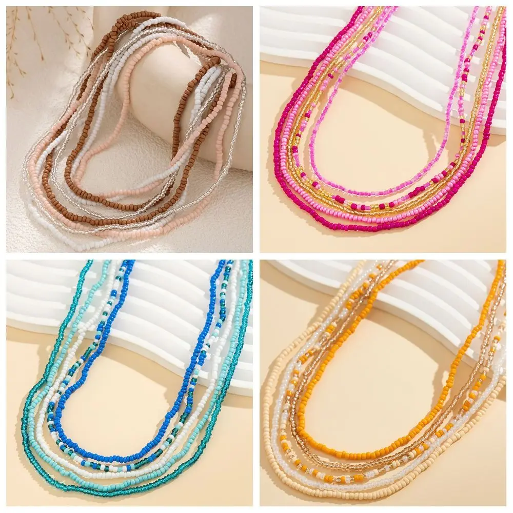 1Set Boheemse Stijl Kleurrijk Ontwerp Boheemse Tailleketting 5 stks/set Dunne Riem Rijst Kraal Tailleketting Sexy Stijl Buikketting Zomer
