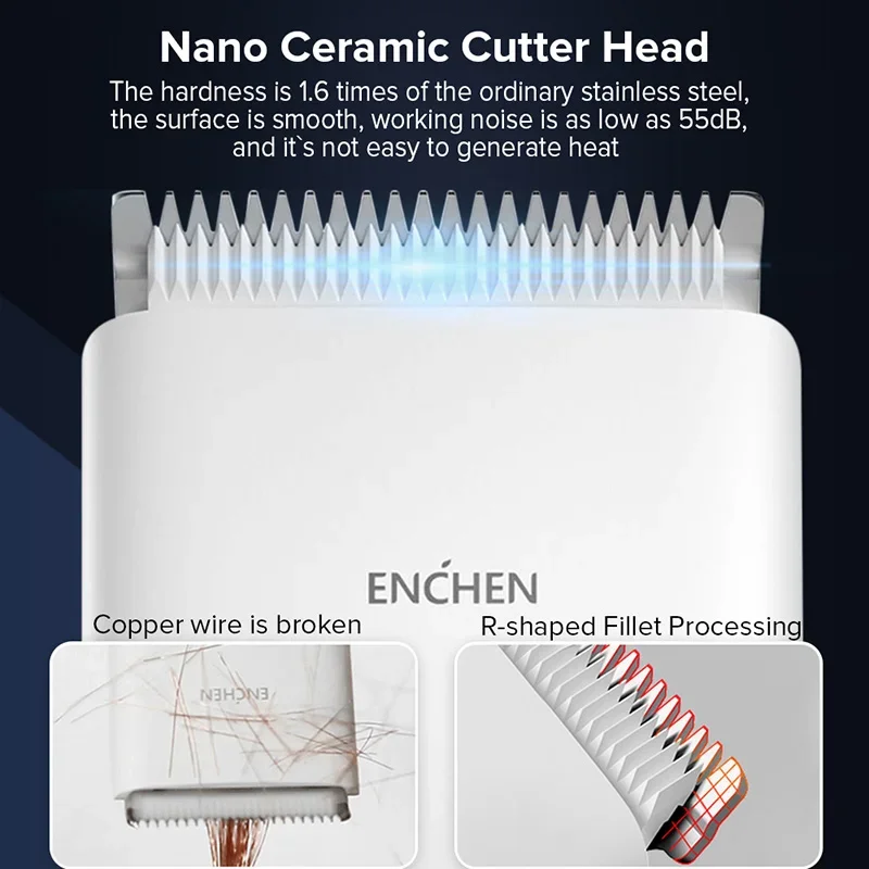 ENCHEN Boost USB Electric Hair Clippers Trimmers for Adults Kids Cordless Rechargeable Hair Cutter Machine Professional Barber