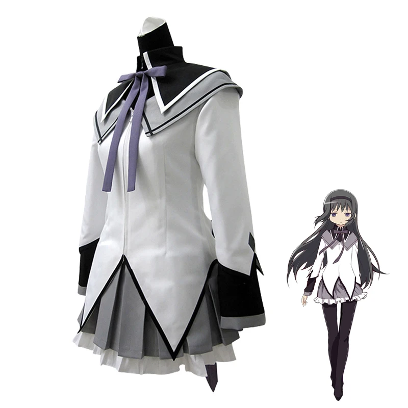 

New Anime Puella Magi Madoka Magica Akemi Homura Cosplay Costume Uniform Dress Halloween Costumes for Women