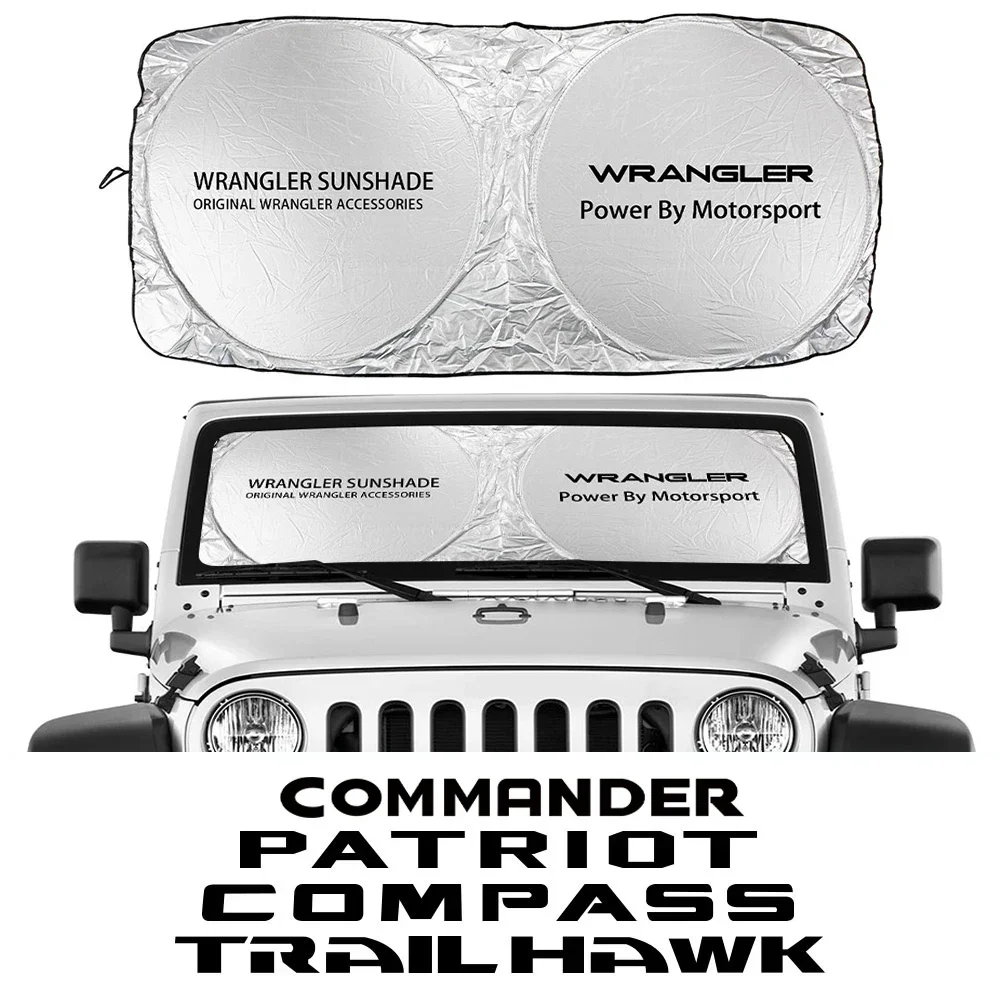 

Car Windshield Sun Shade Parasol Auto Accessories For Jeep Renegade Wrangler Patriot Compass TrailHawk Rubicon Commander Liberty