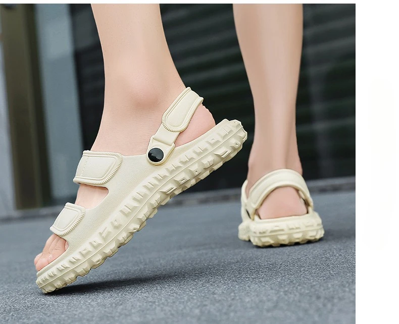 Sommerliche Übergrößen-Herrensandalen: Outdoor-Freizeitschuhe, Leder-Gartenschuhe, Rutschfeste Römerschuhe, Strand-Flip-Flops – Detail 12