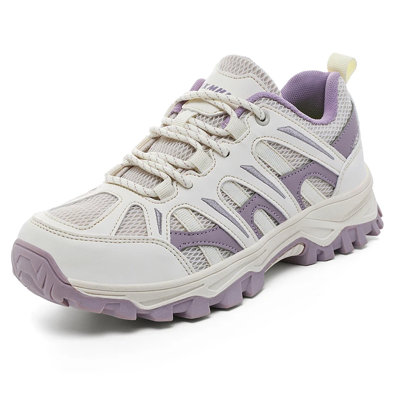 Women Breathable Mesh Hiking Shoes Non Slip Rubber Outdoor Trekking Sneakers Lightweight Walking Camping Trail Footwear