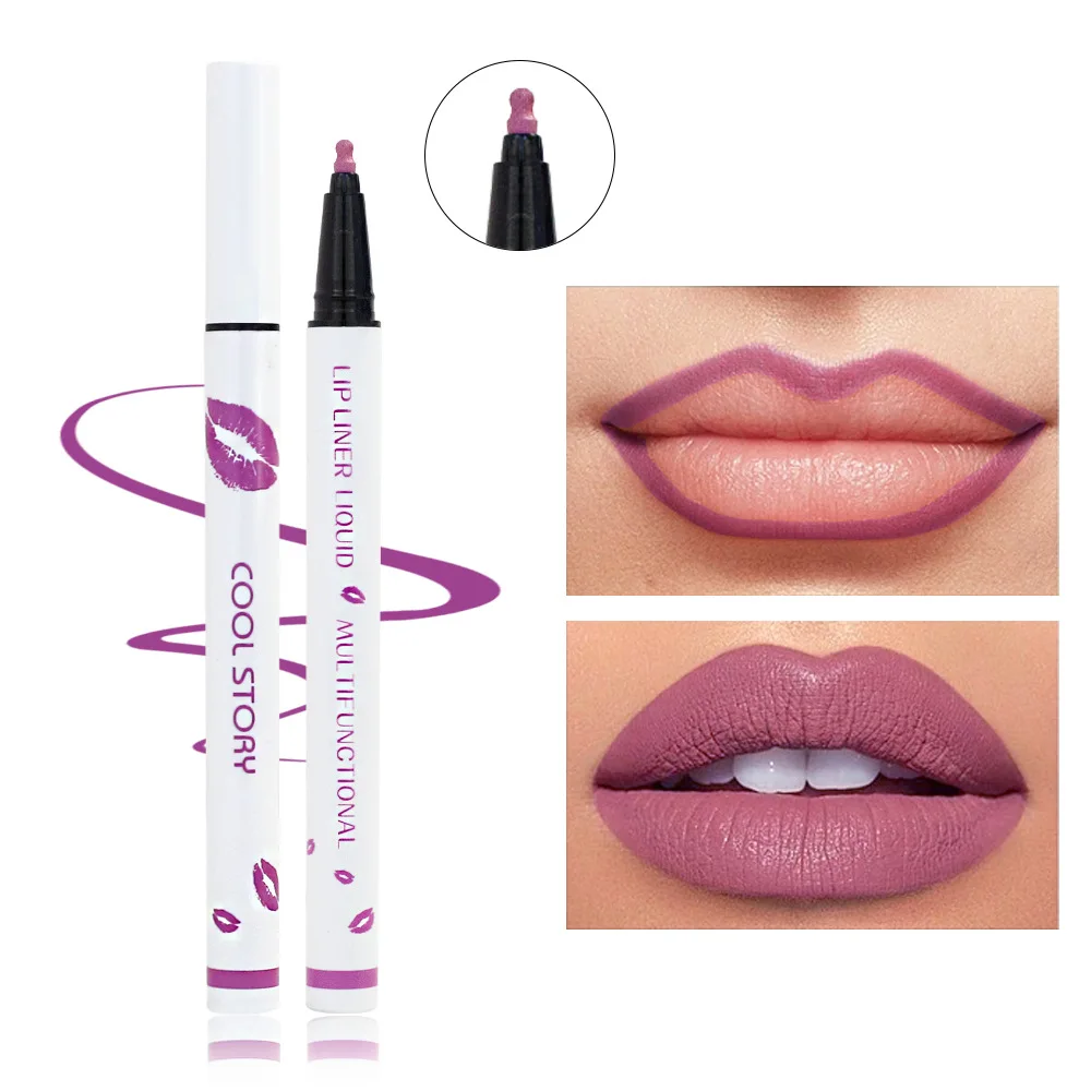 Natural Lipsticks Matte Soft Lip Liner Liquid Lipliner Pencil Long Lasting Lips Cosmetic Tool Stick Quick Drying Smudge Proof