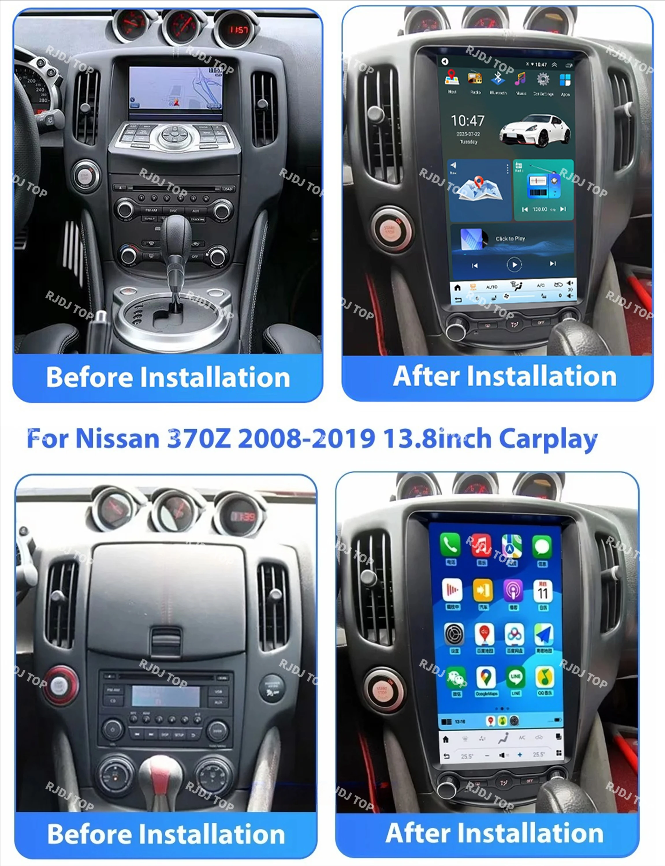 Wireless CarPlay For Nissan 370z Z34 2008-2019 Car Radio