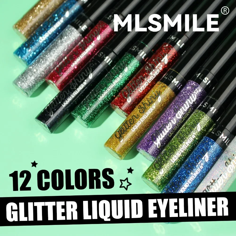 Waterproof Pearlescent Liquid Eyeliner Flash Color Glitter Eyeshadow Long-lasting Non-Smudgy Eyeliner Eye Makeup Women Cosmetics