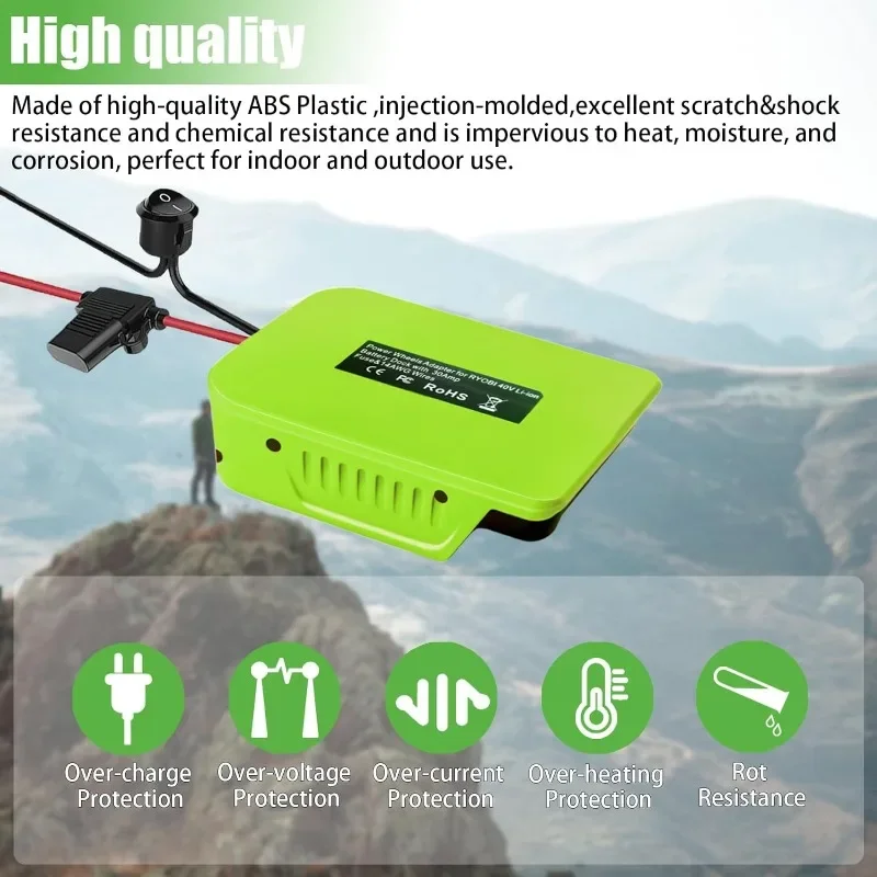 Imagem -04 - Adaptador Power Wheels para Ryobi Doca de Bateria de Lítio 40v Conector de Energia Ferramentas Faça Você Mesmo Op4030 Op40301 Op4040 Novo 14 Awg