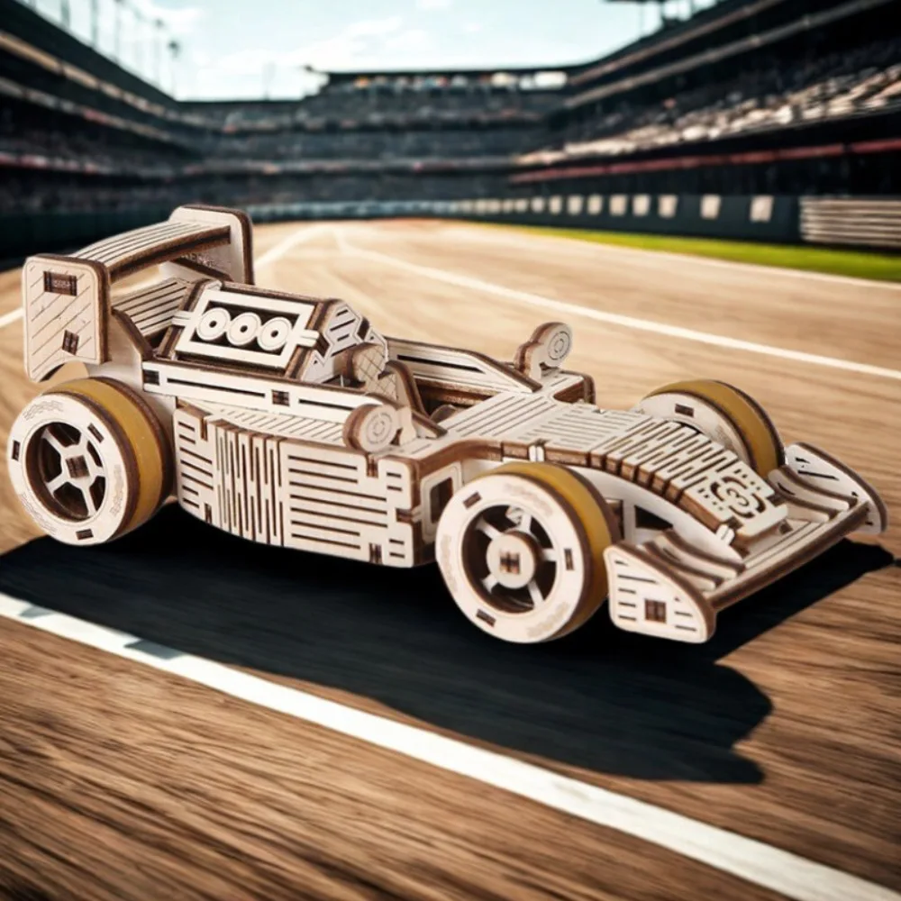 diy-木製-f1-レースカー-3d-パズル機械モデルキットゴムバンド可動ティーン向け