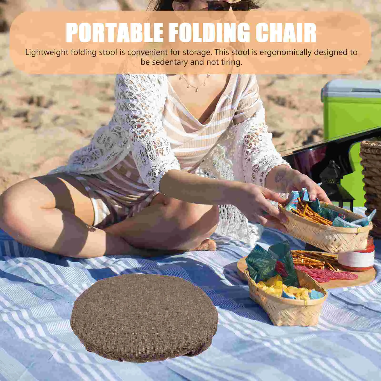 Portable Stool Cushion Oxford Cloth Retractable Stool Seat Cushion Foldable Chair Cushion Folding Outdoor Chair Cusions Camping