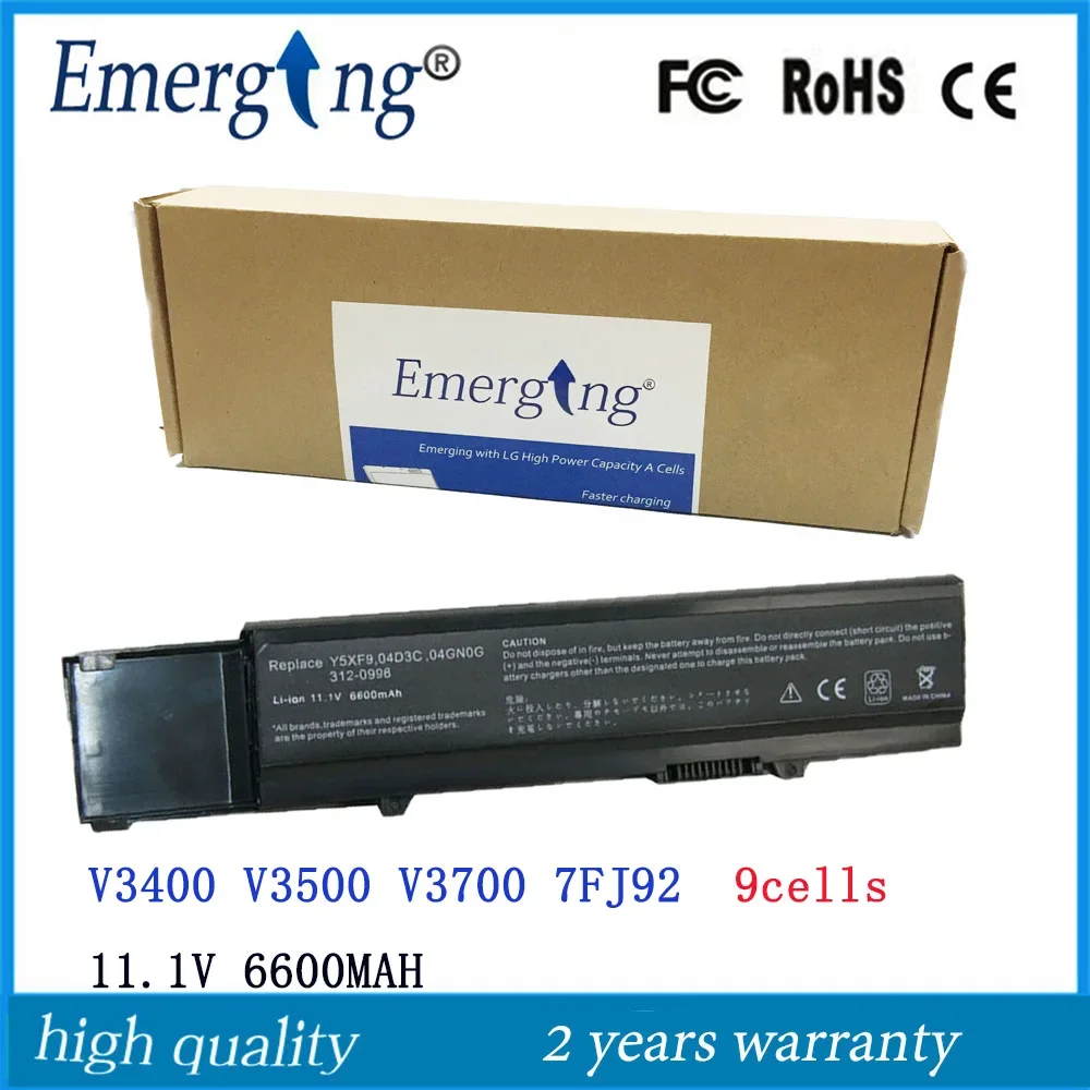 

9cells 11.1V New Laptop Battery 7FJ92 for Dell Vostro 3400 3500 3700 V3400 V3500 4JK6R Y5XF9 TY3P4 CWX2D TXWRR