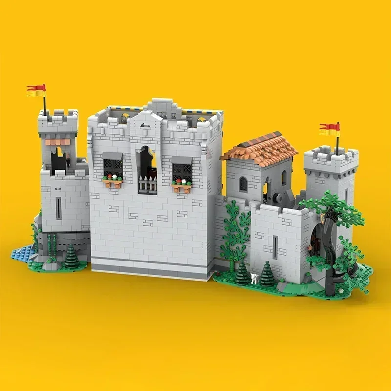 ยุคกลาง Street View รุ่น MOC อาคารอิฐ Lion Castle Port Modular เทคโนโลยีของขวัญวันหยุดประกอบของเล่นเด็กชุด