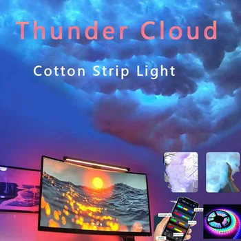 DIY Thunder Cloud Lichtleiste mit APP und Fernbedienung, Cotton Cloud Deckenleuchte, RGB LED für Gaming-Raum-Weihnachtsdekoration