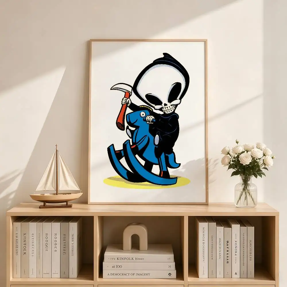 fashion Blind and Skateboards skull Posters Wall Art Retro Painting Home Room Cafe Club Dorm Wall Decor