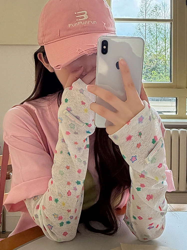 AliExpress NONE Cute Colorful Star Arm Sleeves for Women Breathable UV Protection Polka Dot Summer Driving Cycling Casual Wear Kawaii Sleeves