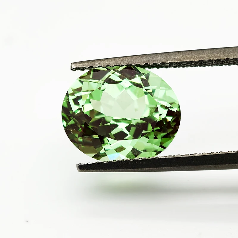 Picture 7: Light Green Yttrium Aluminium Garnet Loose Gemstone Oval Cut Lab Diamonds YAG Stones for Jewelry Making
