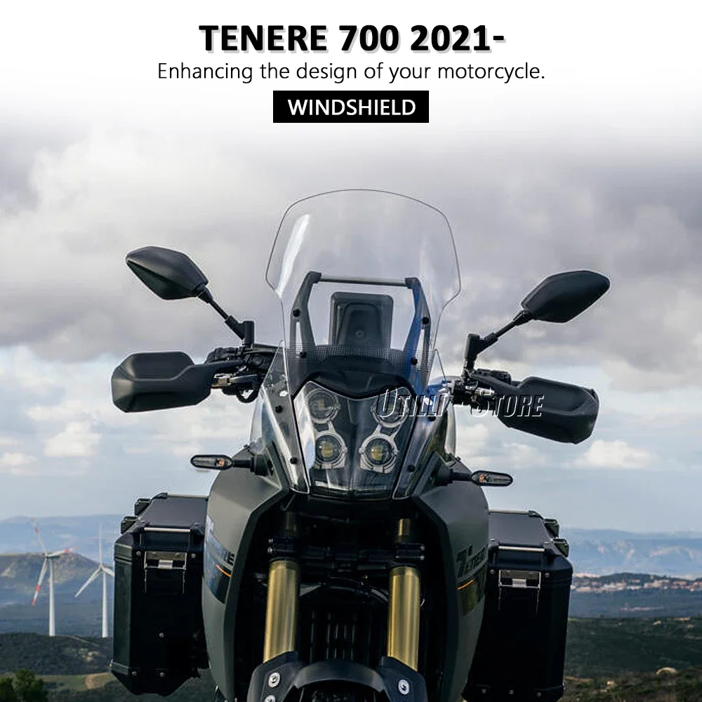 

Новинка для Yamaha Tenere 700 Tenere 700 TENERE 700 2021-2024, аксессуары для мотоциклов, лобовое стекло, комплект дефлектора ветра, обтекатель